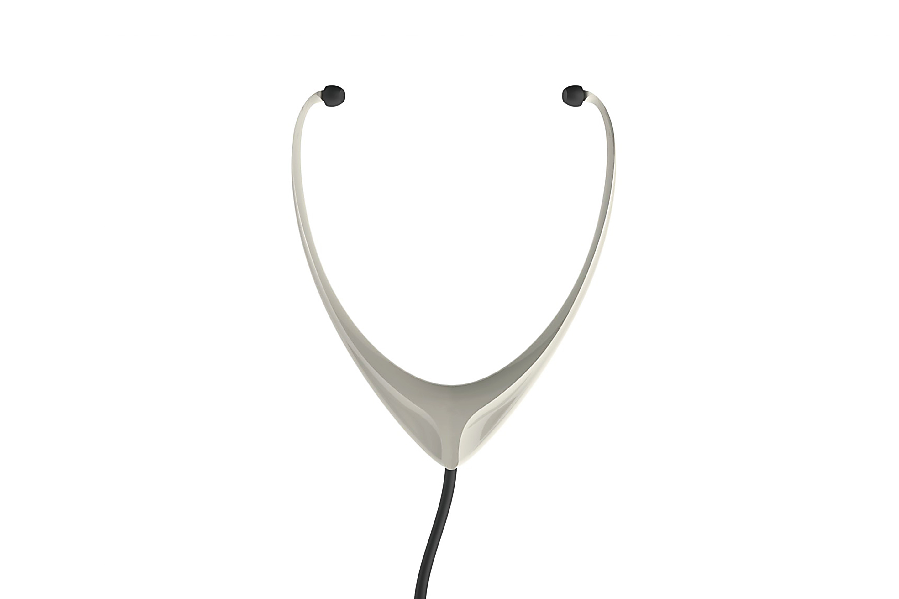 Stethoscope-shaped headphones inspired by the head and horns of an oryx.